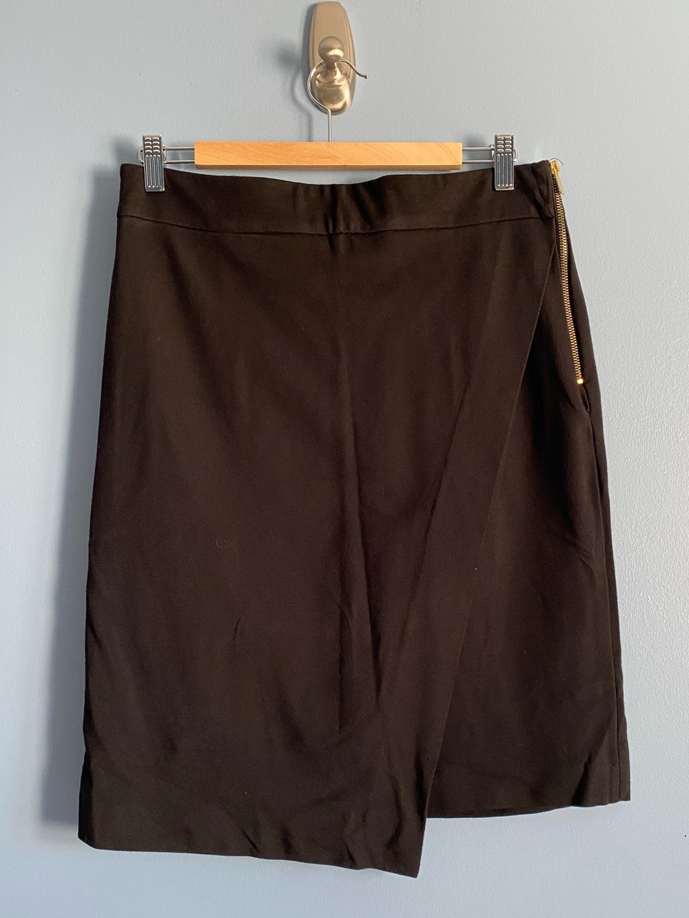 Premise Studio Classic Black Asymmetric Wrap Skirt